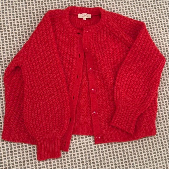 Sezane Emile Cardigan Sweater Red XS - Picture 6 of 7